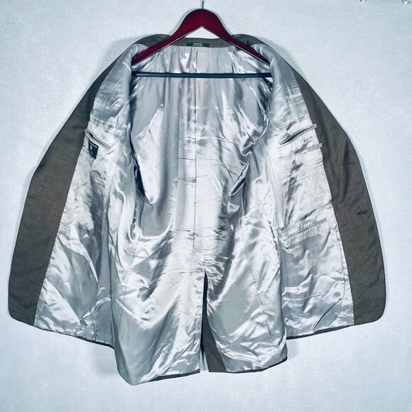 Hart Schaffner Marx Suit Mens 44R Brown Wool 2 Piece Blazer Pants 34x30 Union - Picture 7 of 16